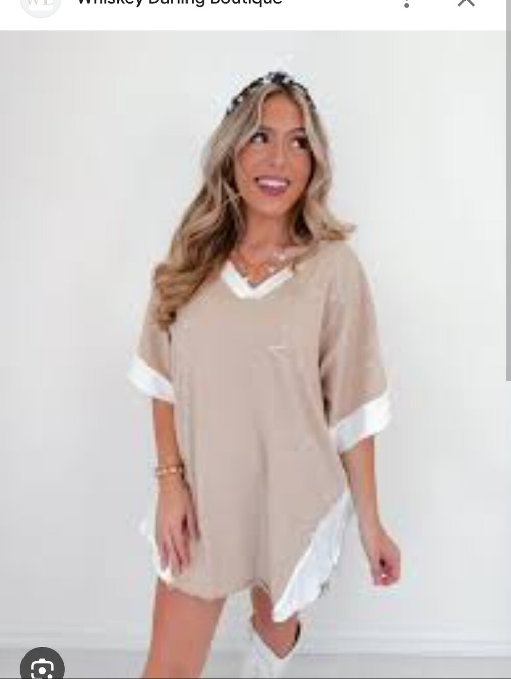 Beige Tee Shirt Dress From Whiskey Darling Brand Is Blue Velvet